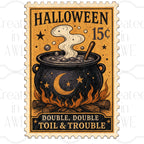 Vintage-style Halloween Stamps