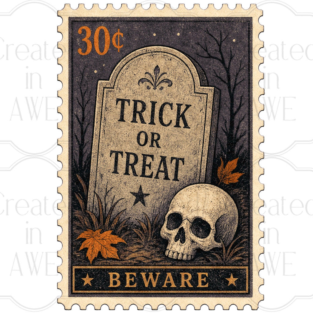 Vintage-style Halloween Stamps