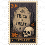 Vintage-style Halloween Stamps