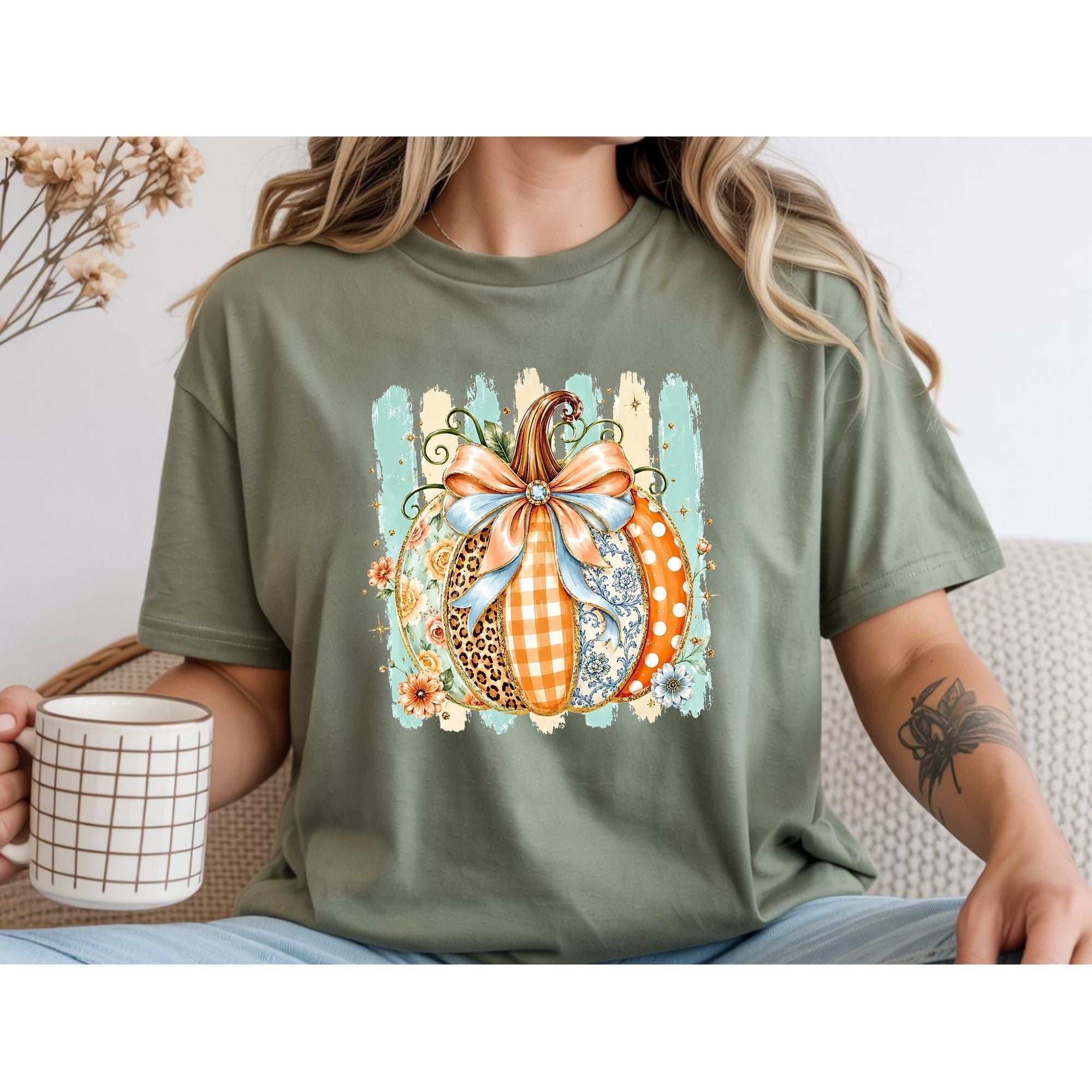 Bougie Pumpkin with Stripes