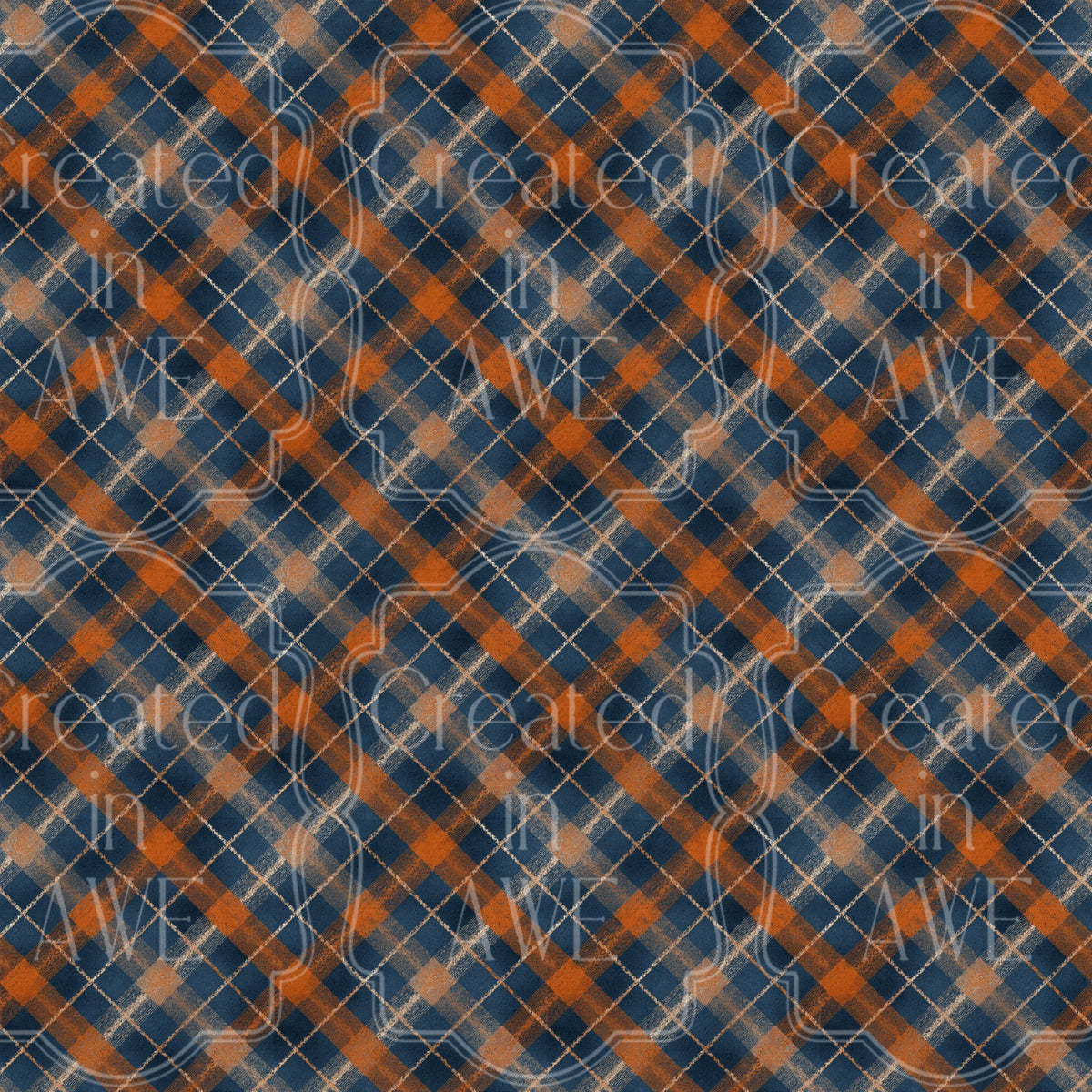 Blue and Rust Plaid Pattern