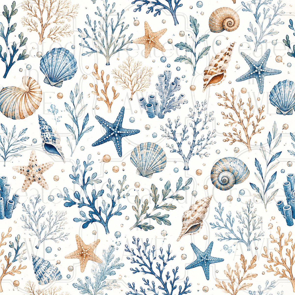 Seashells and Coral Pattern