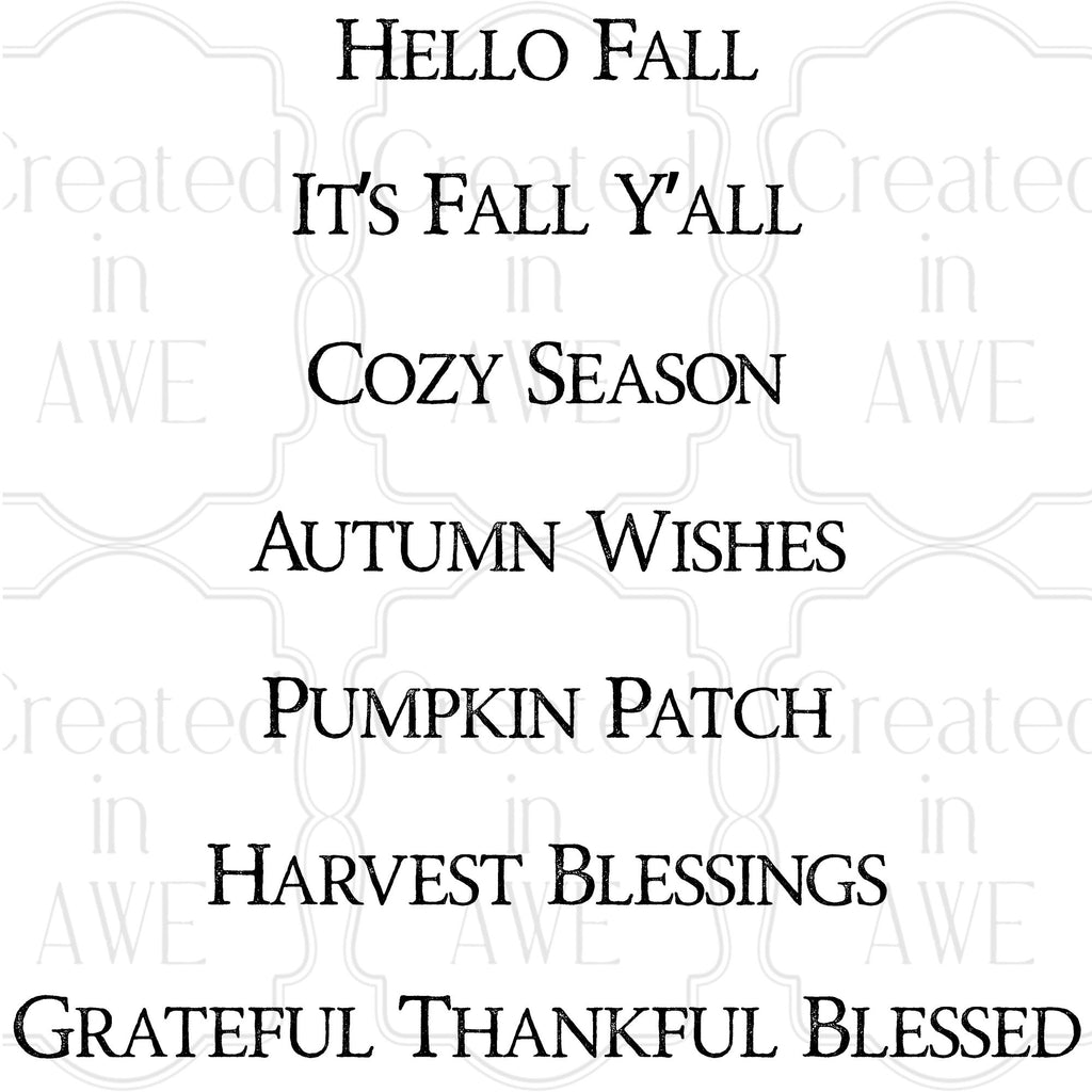 Fall Phrases - Rustic Font