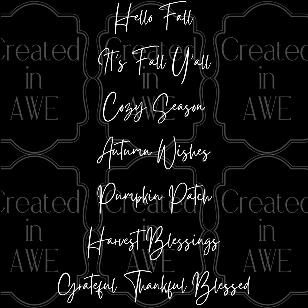 Fall Phrases - Handwritten Font