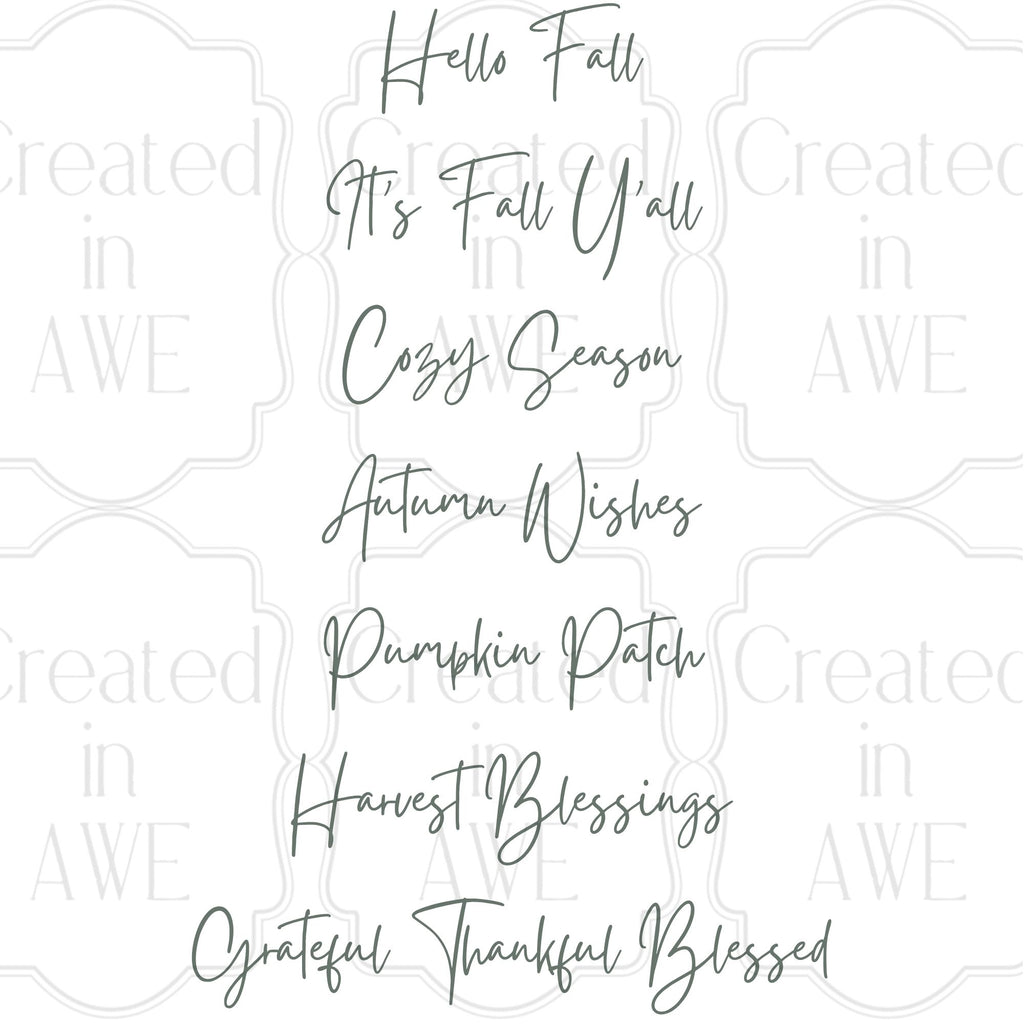 Fall Phrases - Handwritten Font