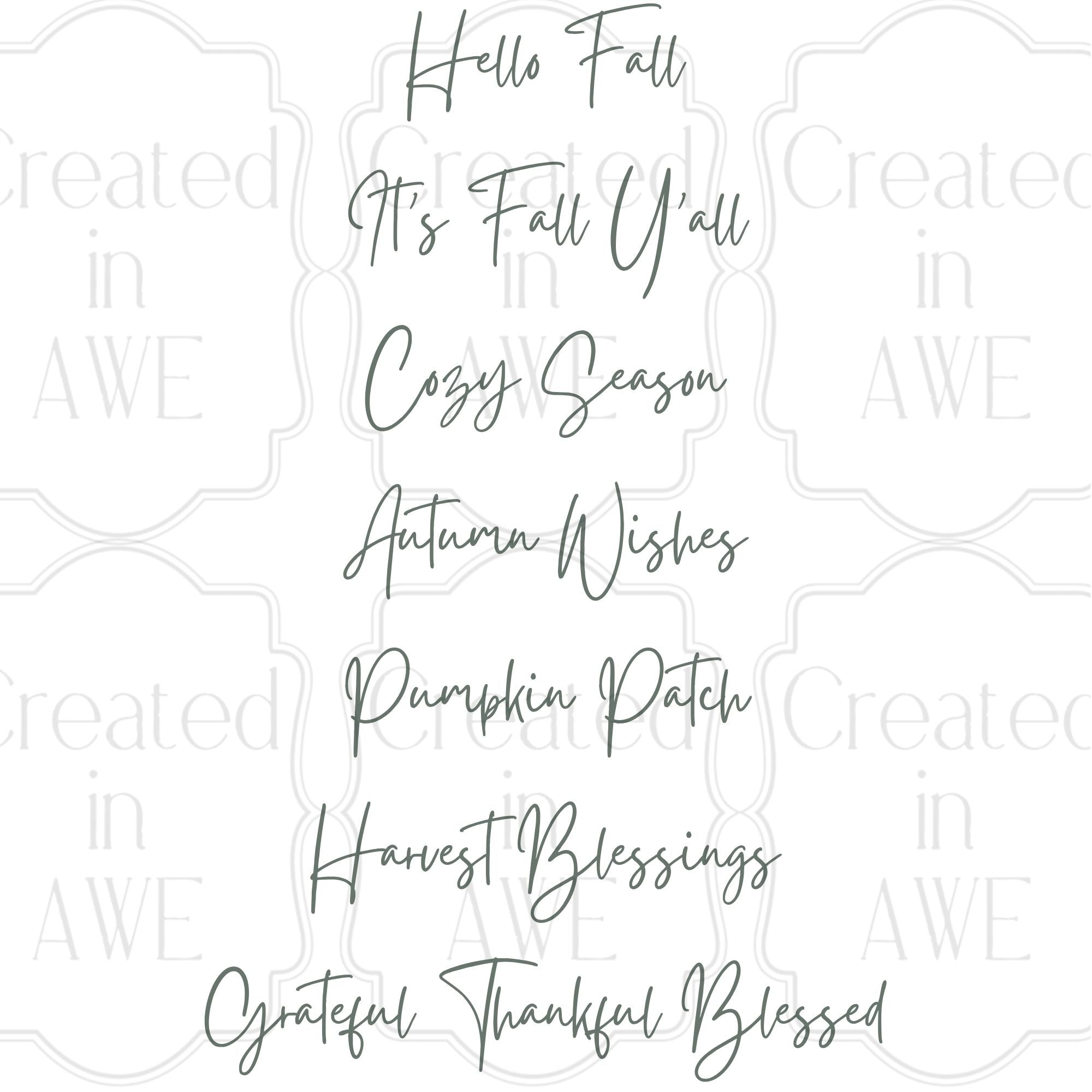 Fall Phrases - Handwritten Font