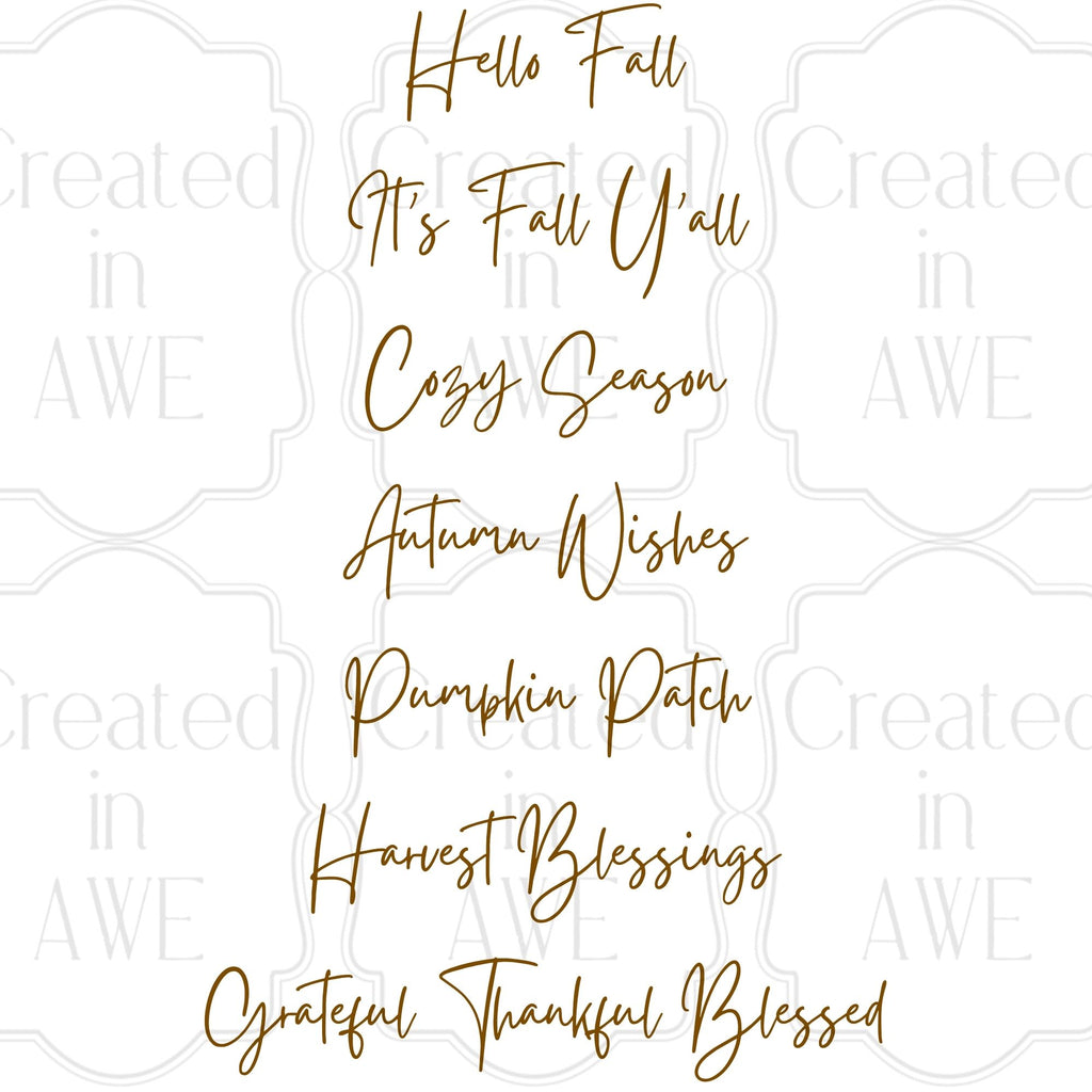 Fall Phrases - Handwritten Font