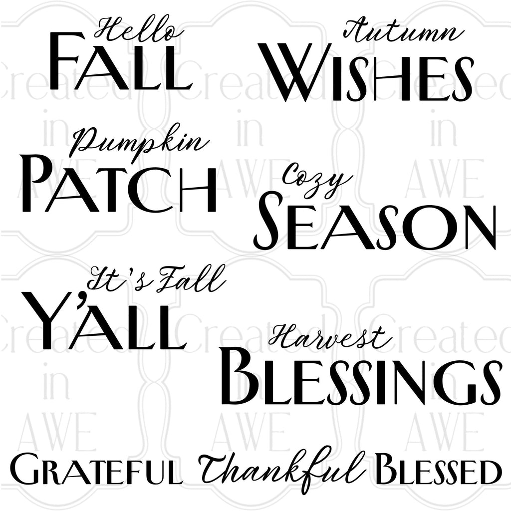 Fall Phrases - Combination Font
