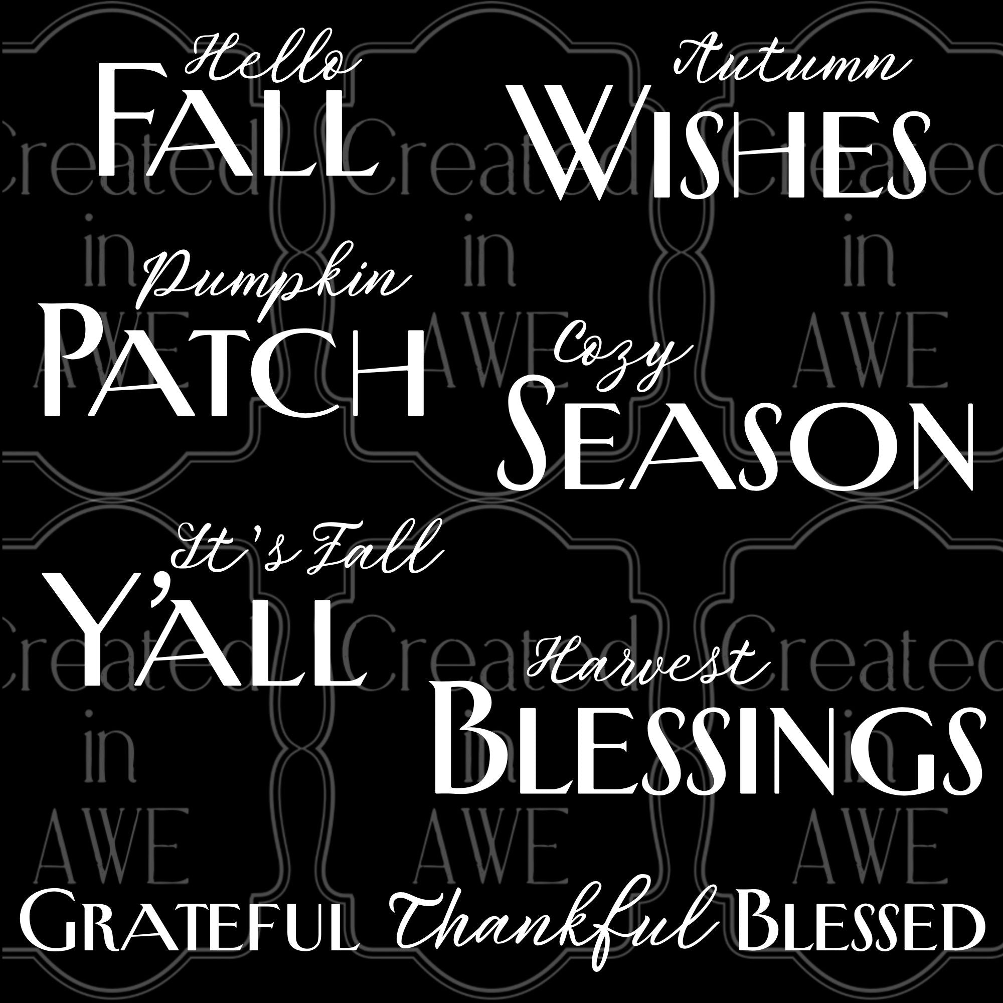 Fall Phrases - Combination Font
