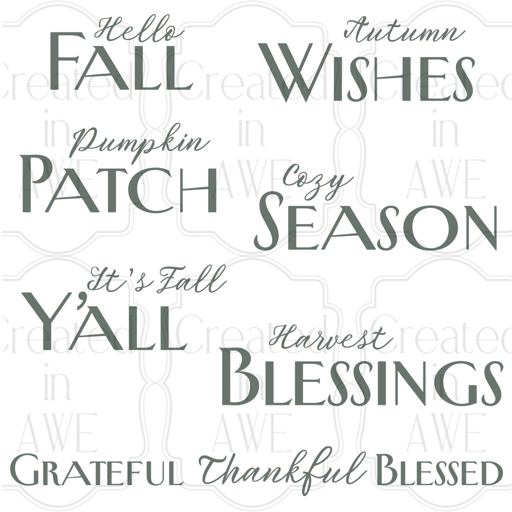 Fall Phrases - Combination Font
