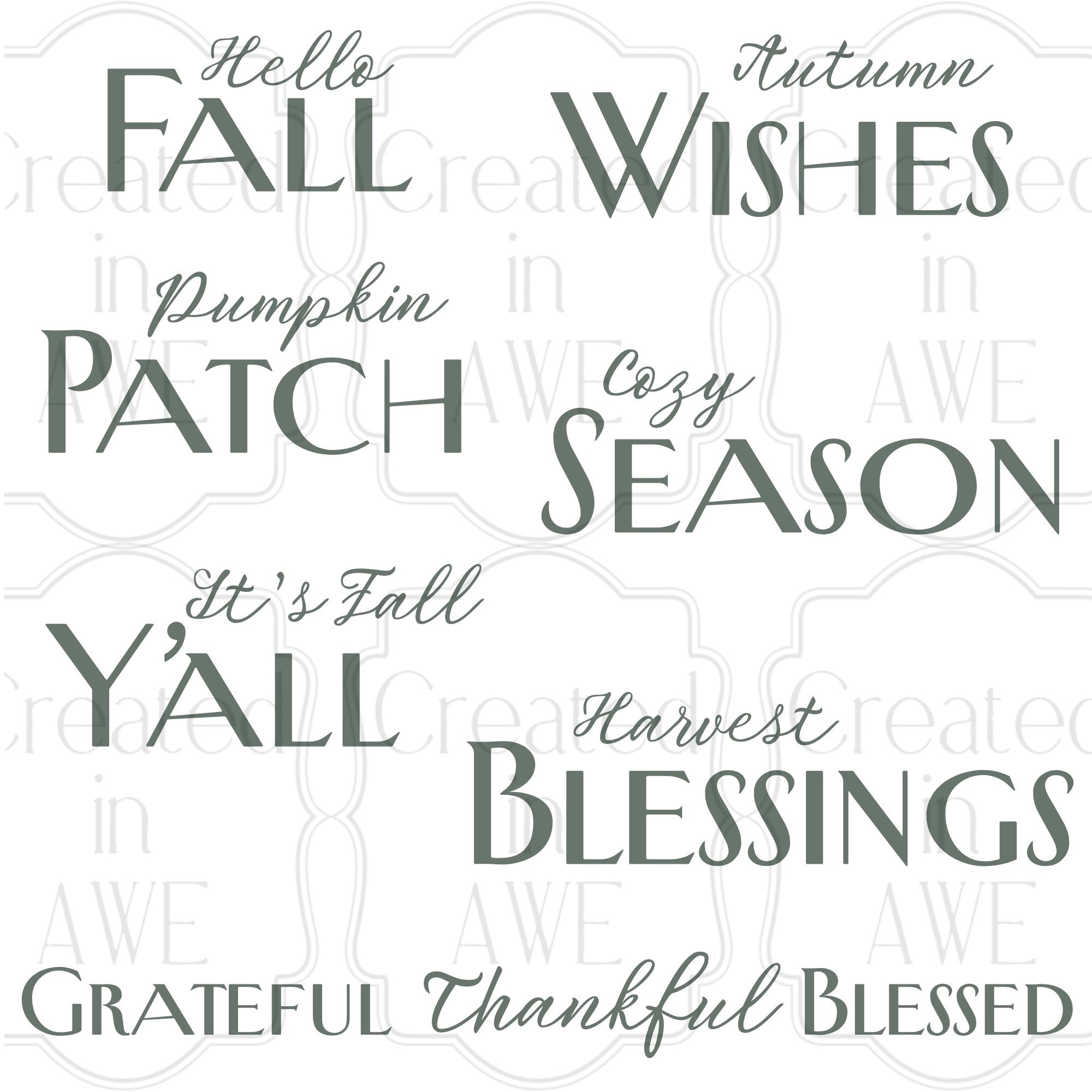 Fall Phrases - Combination Font