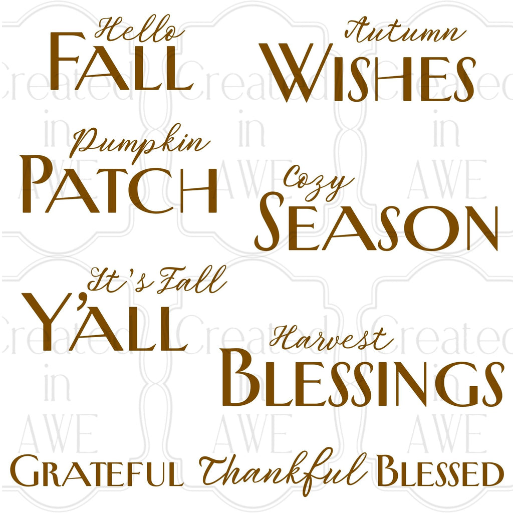 Fall Phrases - Combination Font