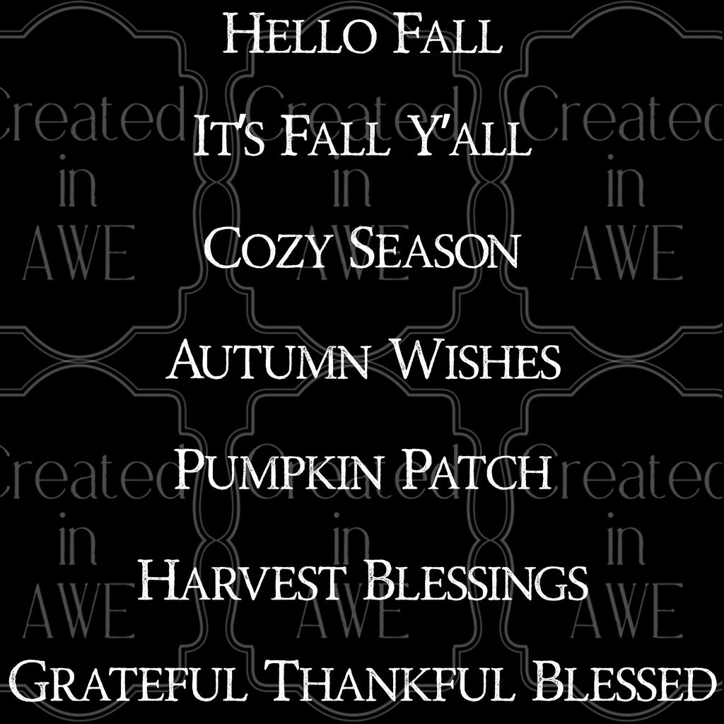 Fall Phrases - Rustic Font