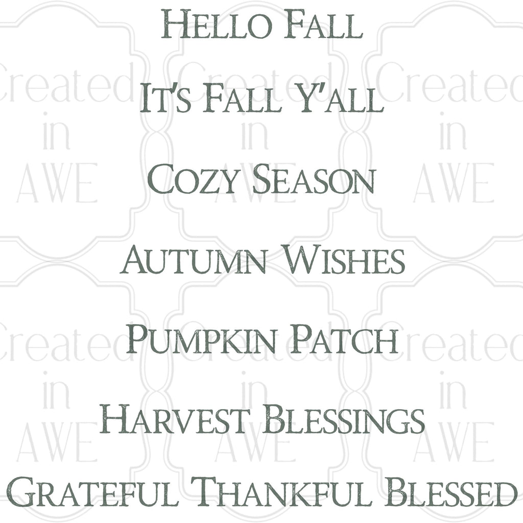 Fall Phrases - Rustic Font