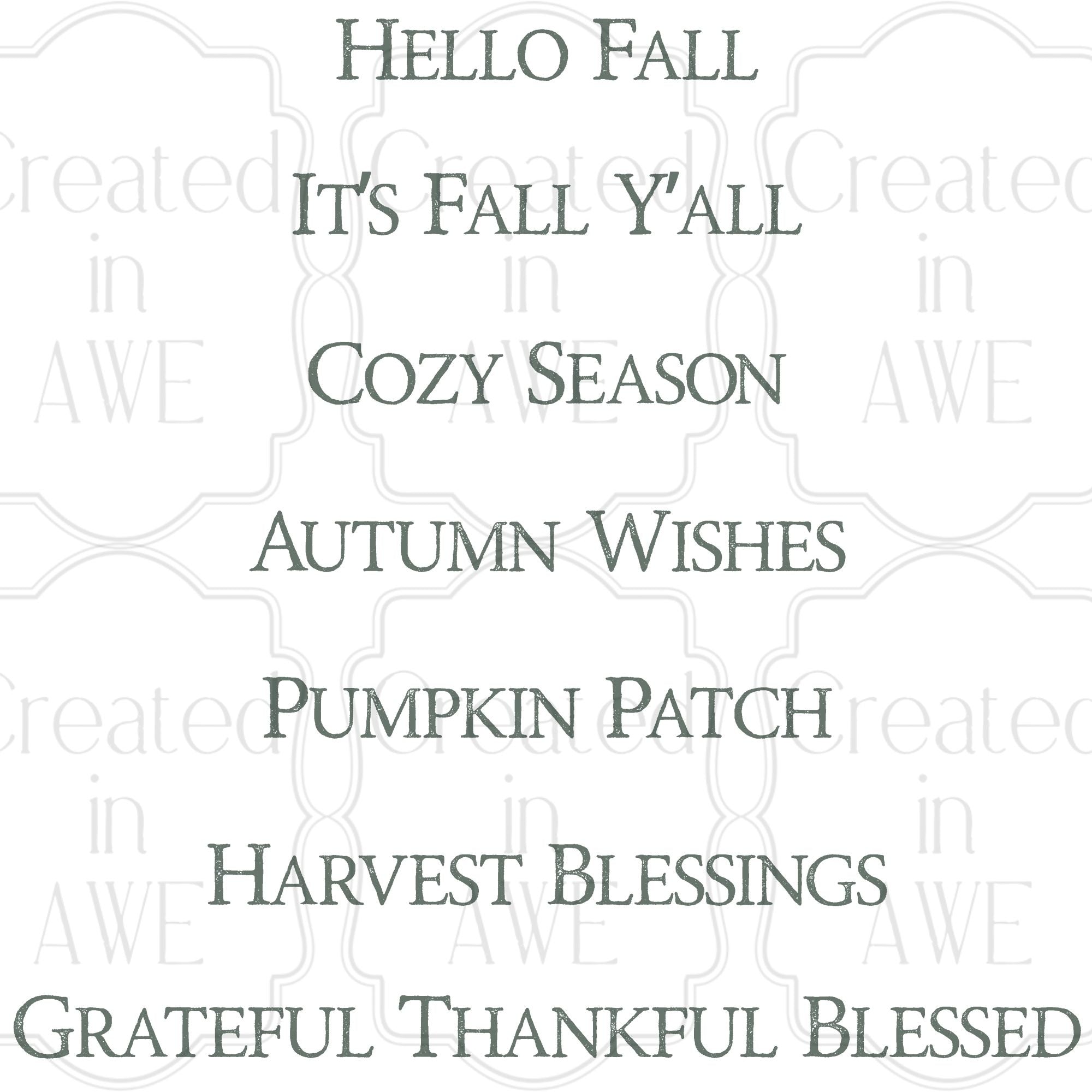 Fall Phrases - Rustic Font