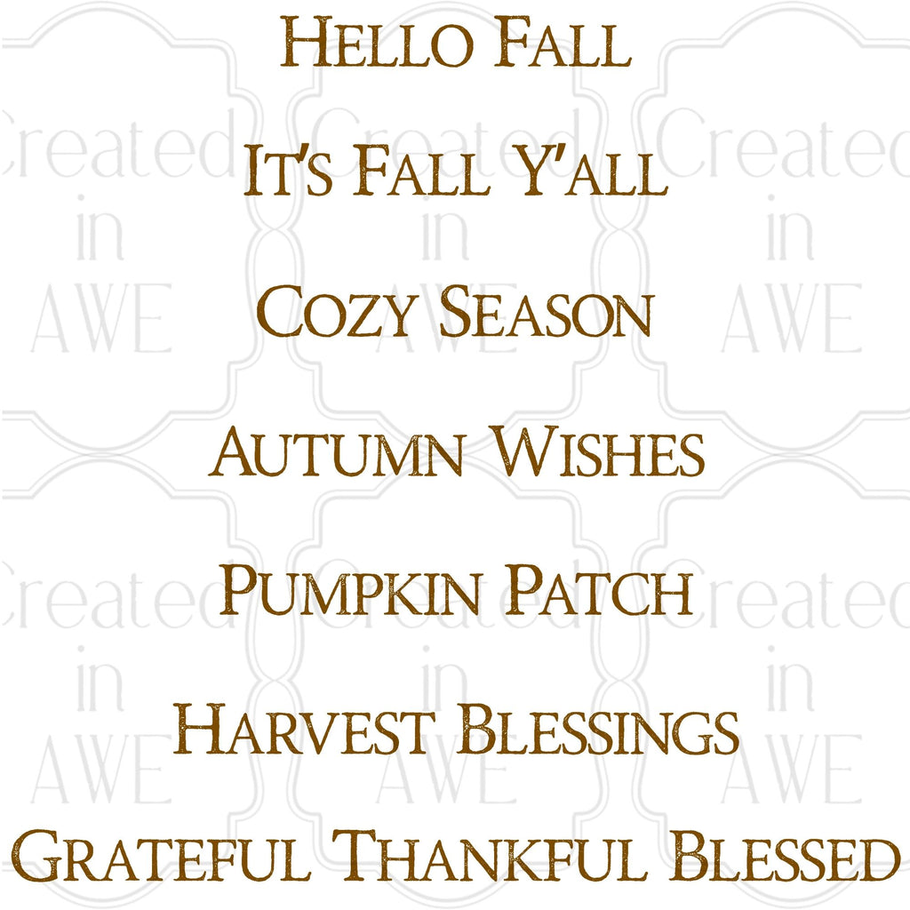 Fall Phrases - Rustic Font