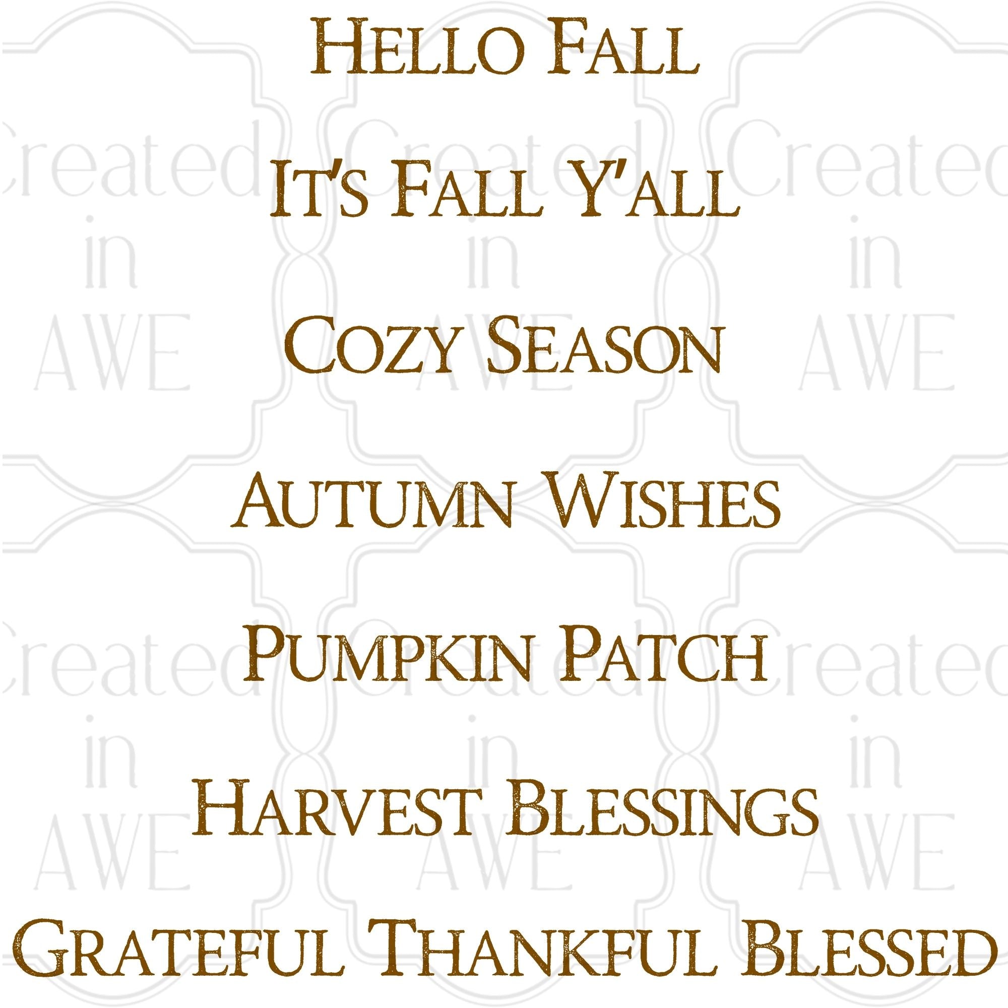 Fall Phrases - Rustic Font