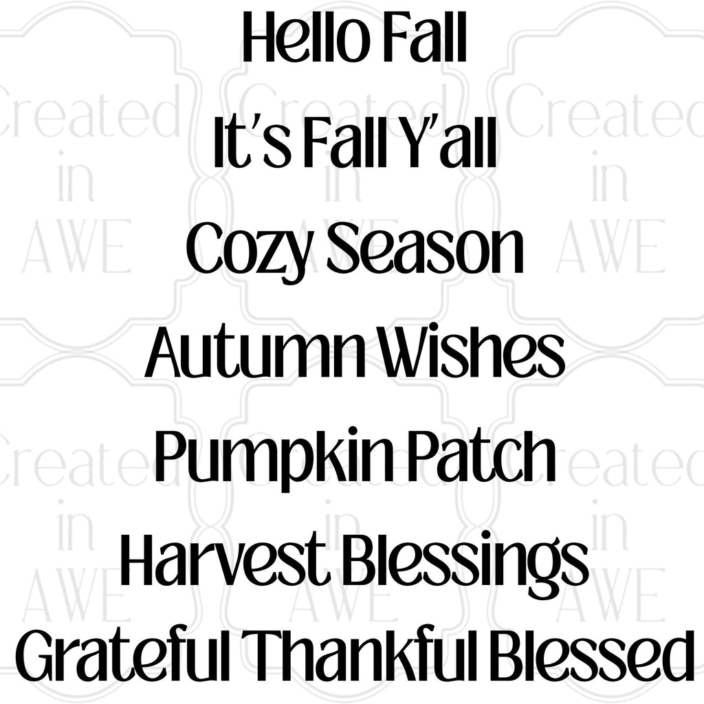 Fall Phrases - Classic Font