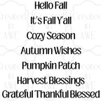 Fall Phrases - Classic Font