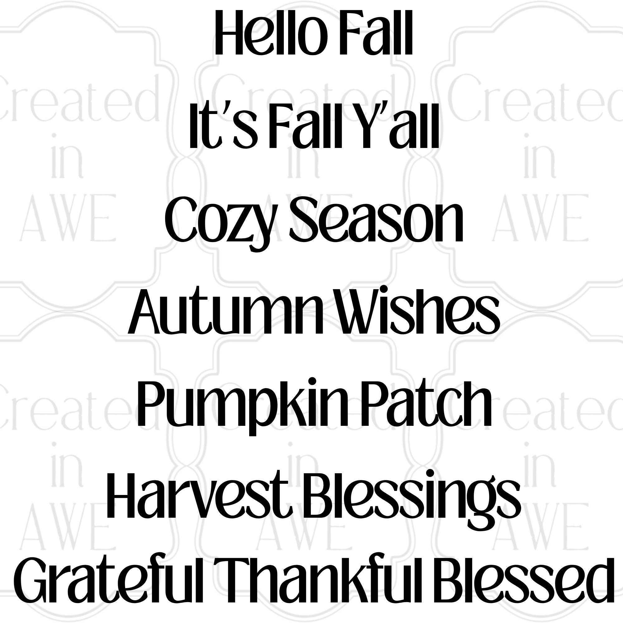 Fall Phrases - Classic Font