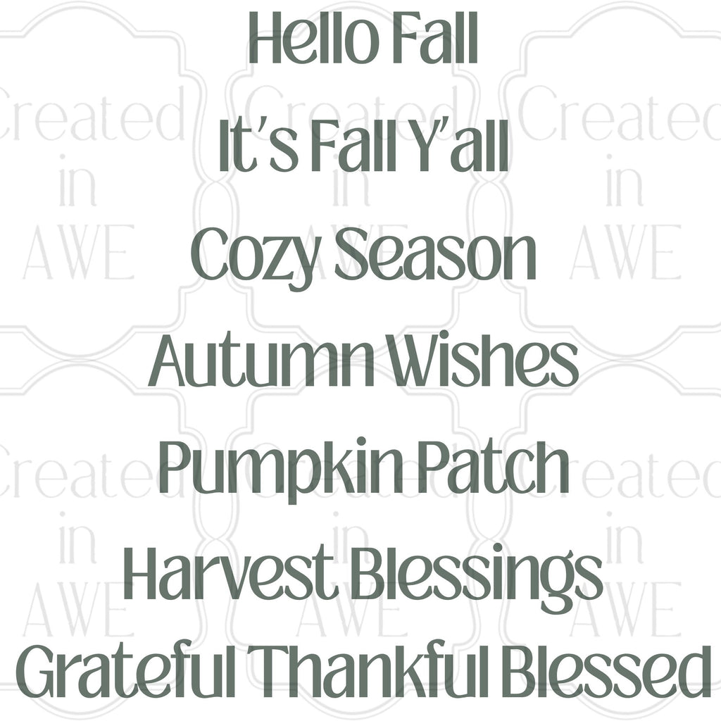 Fall Phrases - Classic Font