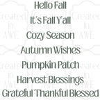 Fall Phrases - Classic Font