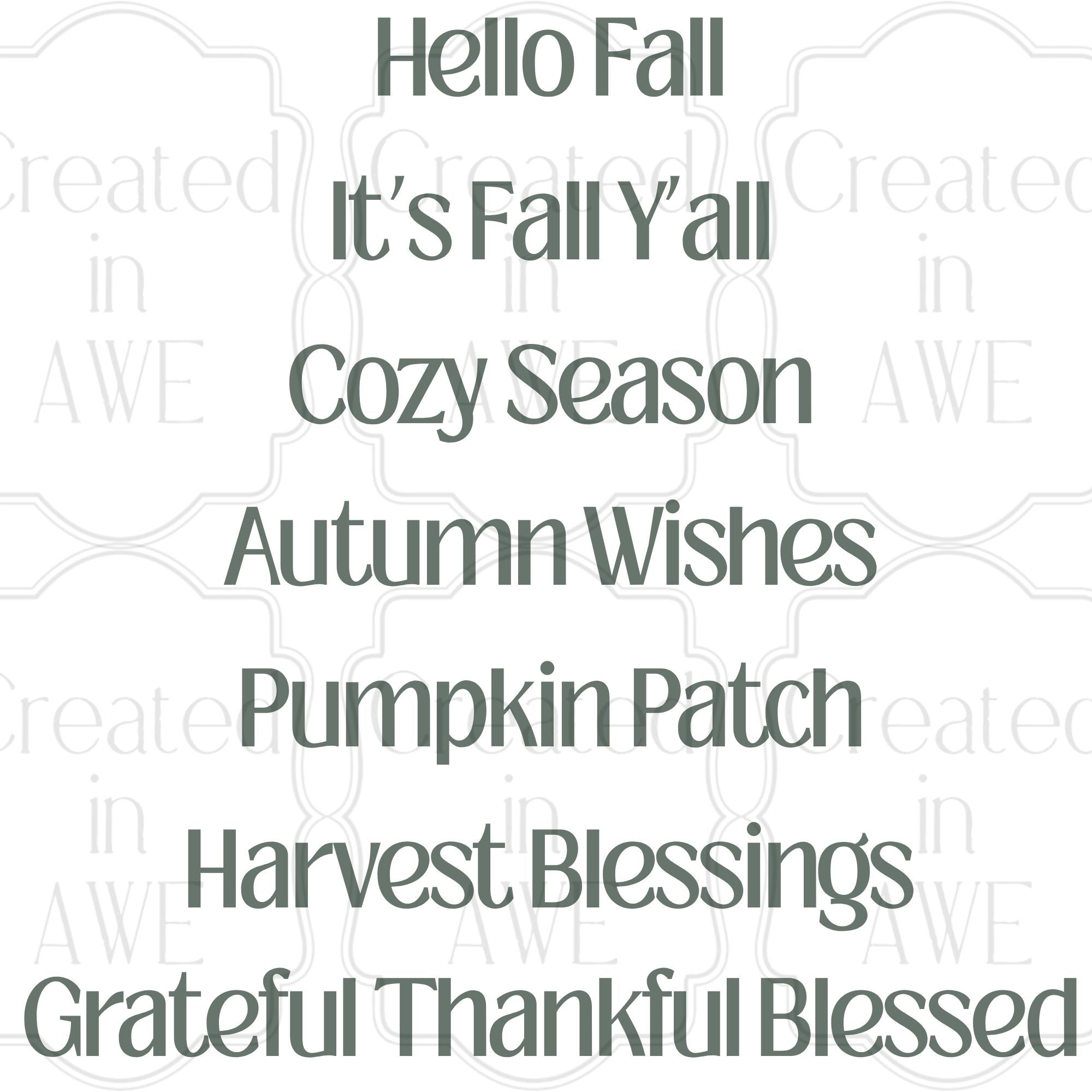 Fall Phrases - Classic Font