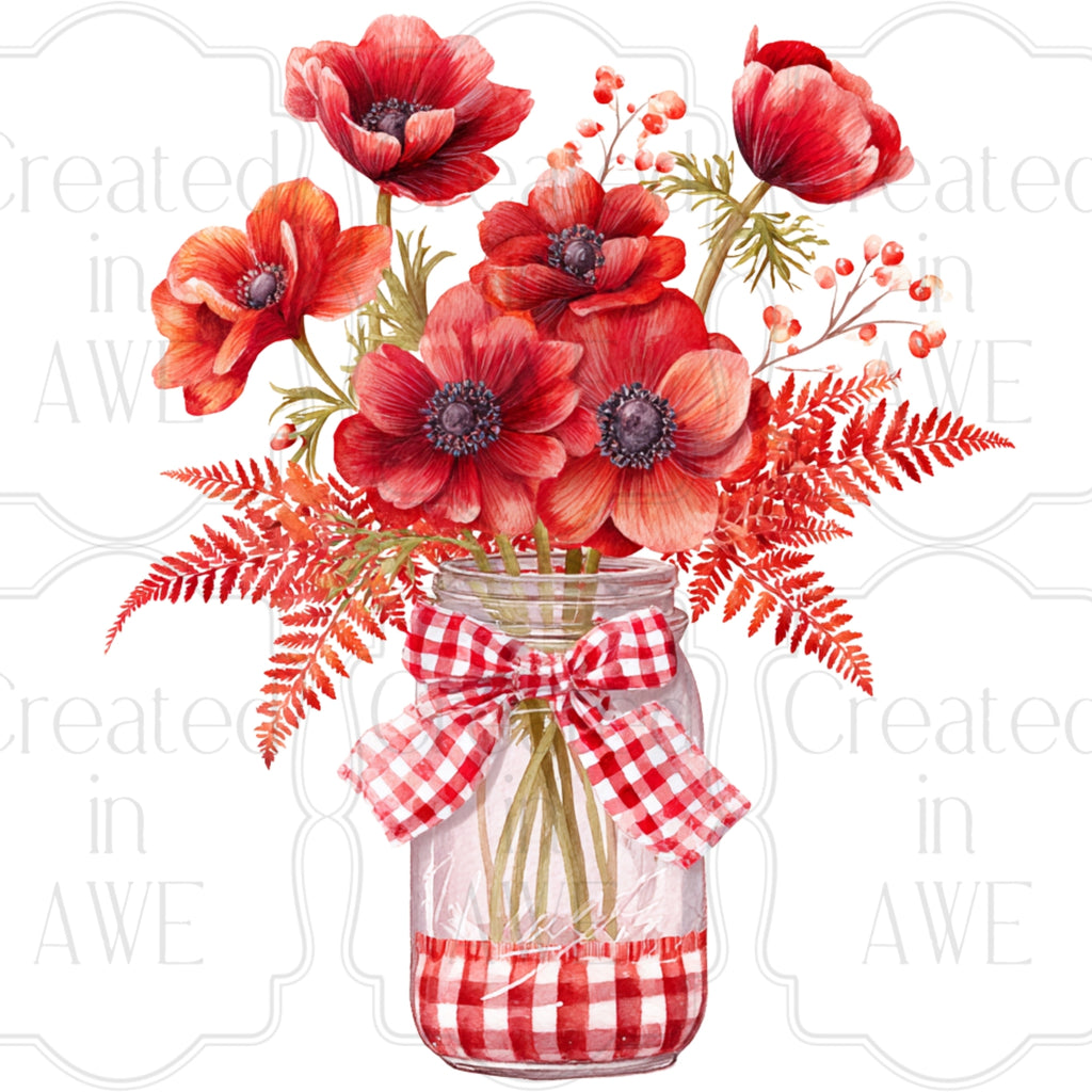 Floral Mason Jars Variety and Singles