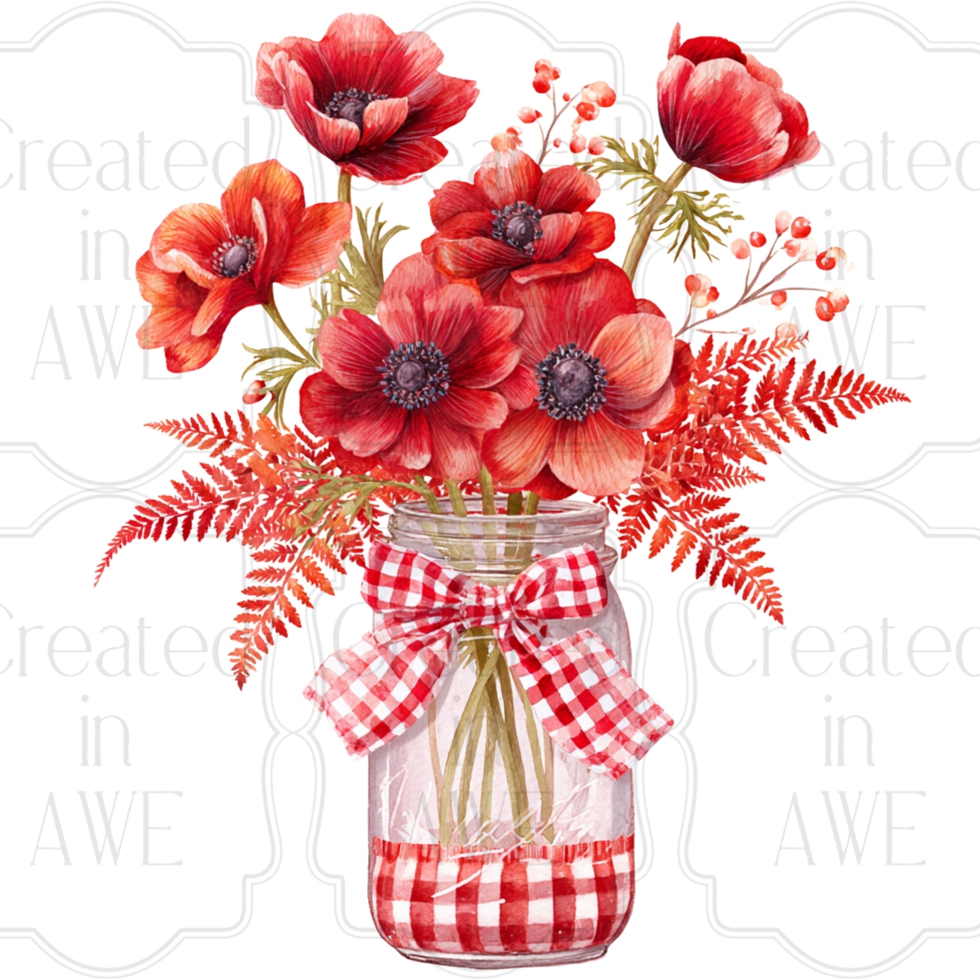 Floral Mason Jars Variety and Singles