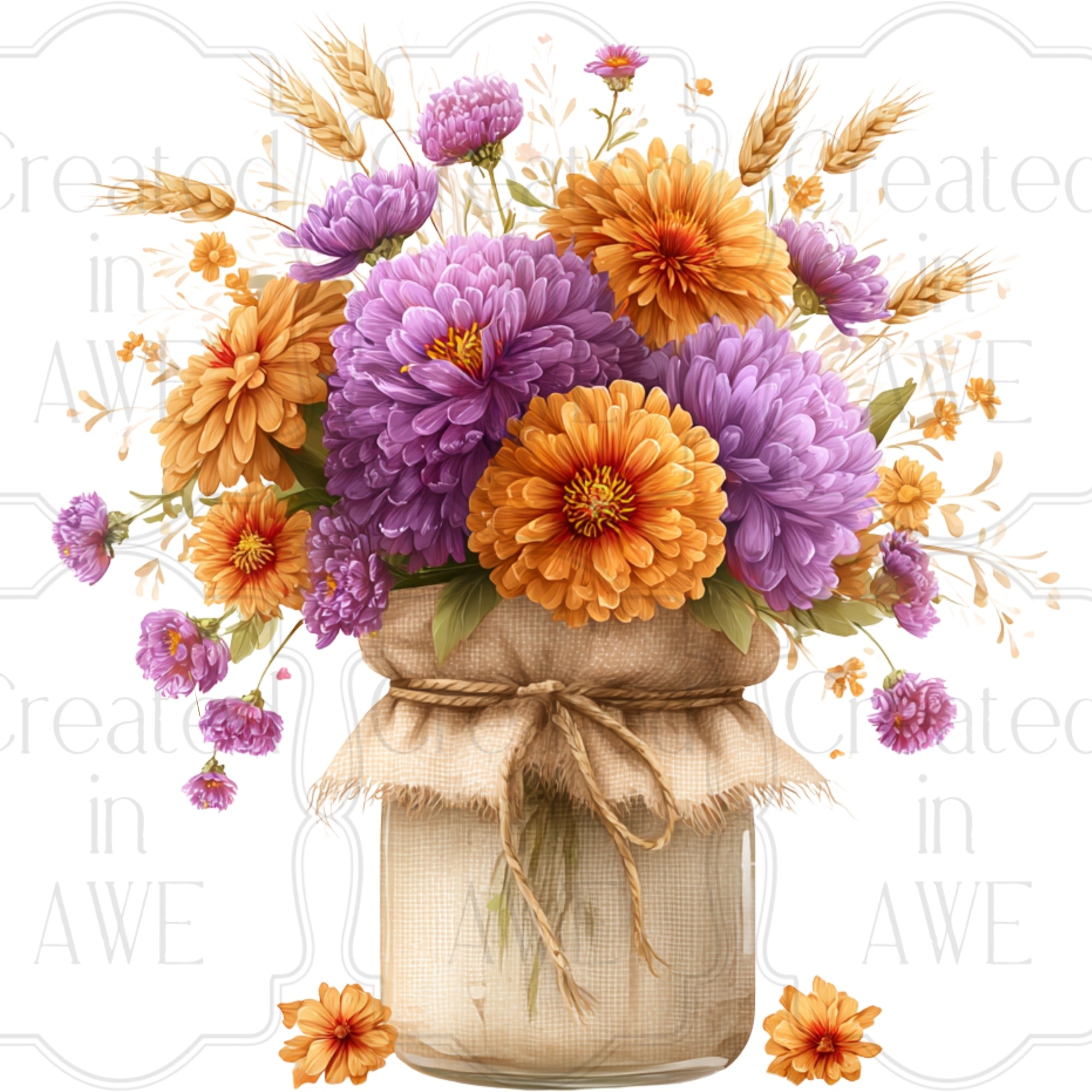 Floral Mason Jars Variety and Singles