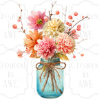 Floral Mason Jars Variety and Singles