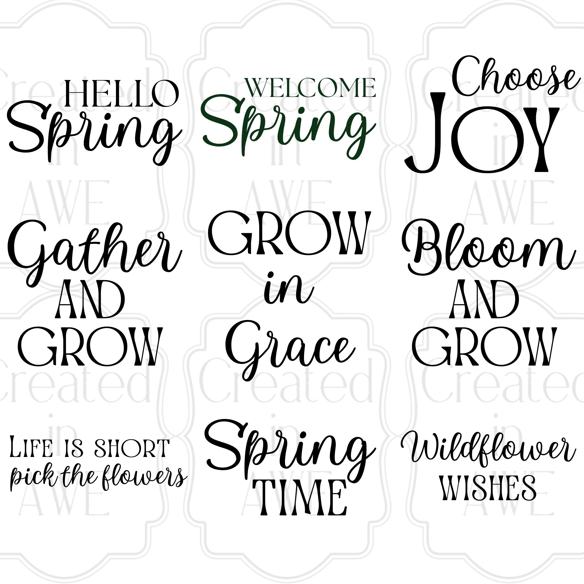 Spring Words Variety set