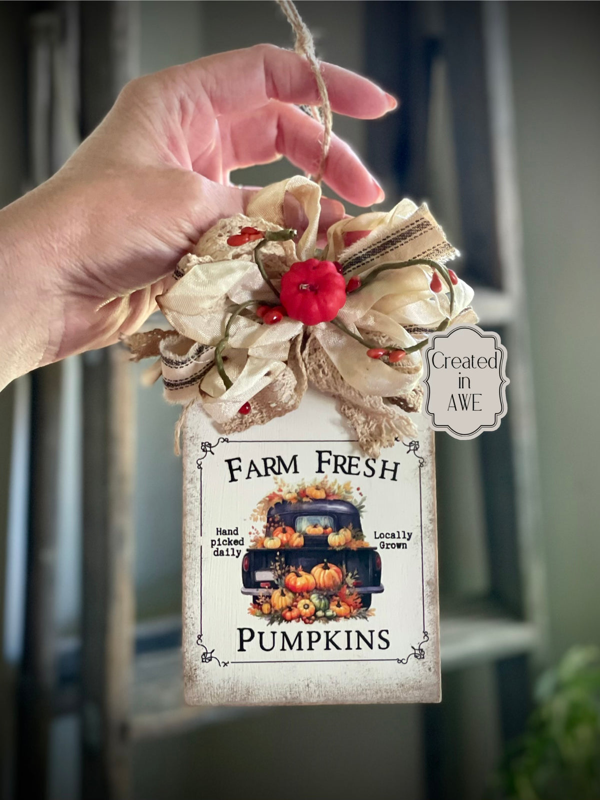 Farm Fresh Pumpkins mini decorative cutting board