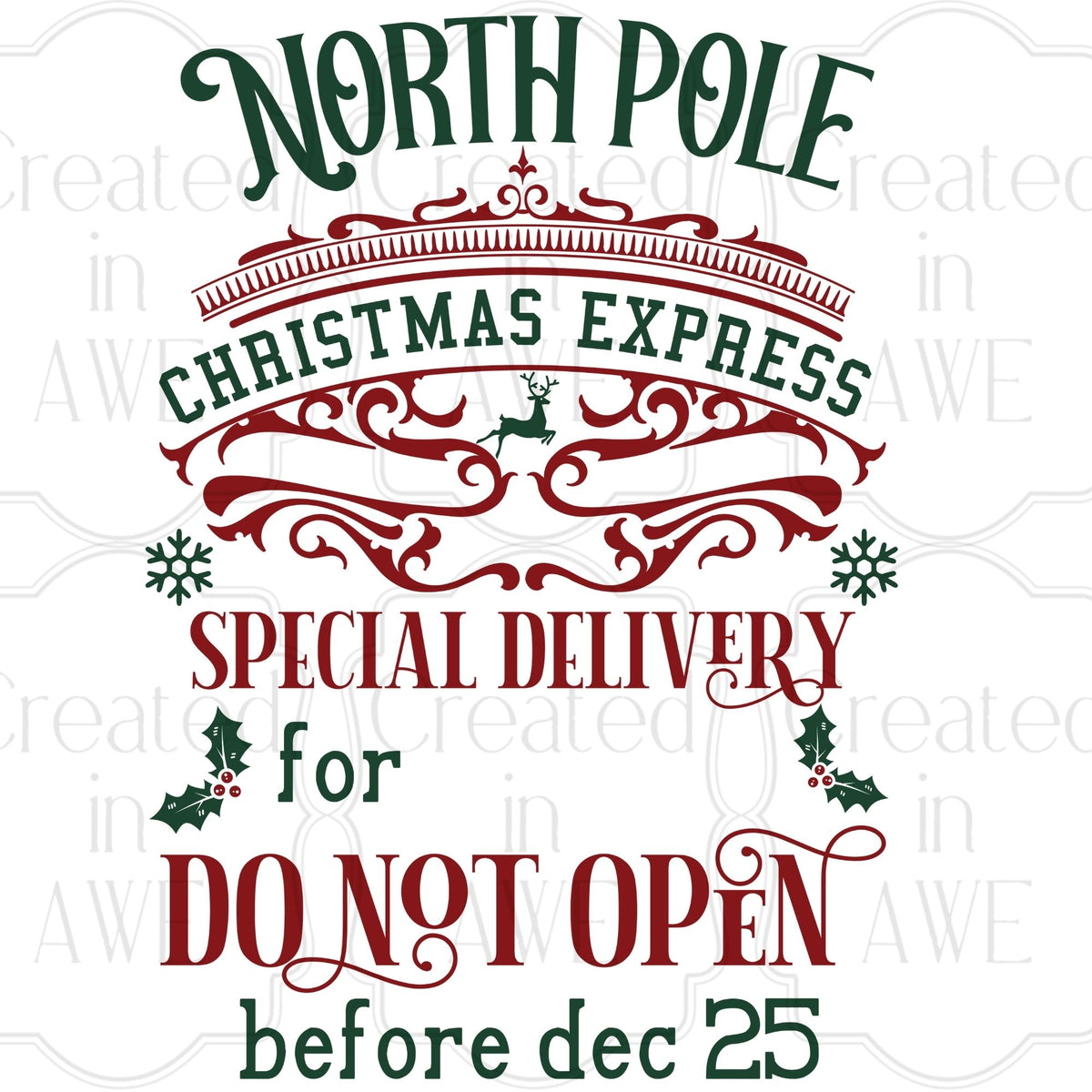 North Pole Special Delivery Label