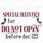 North Pole Special Delivery Label for large Santa Bags