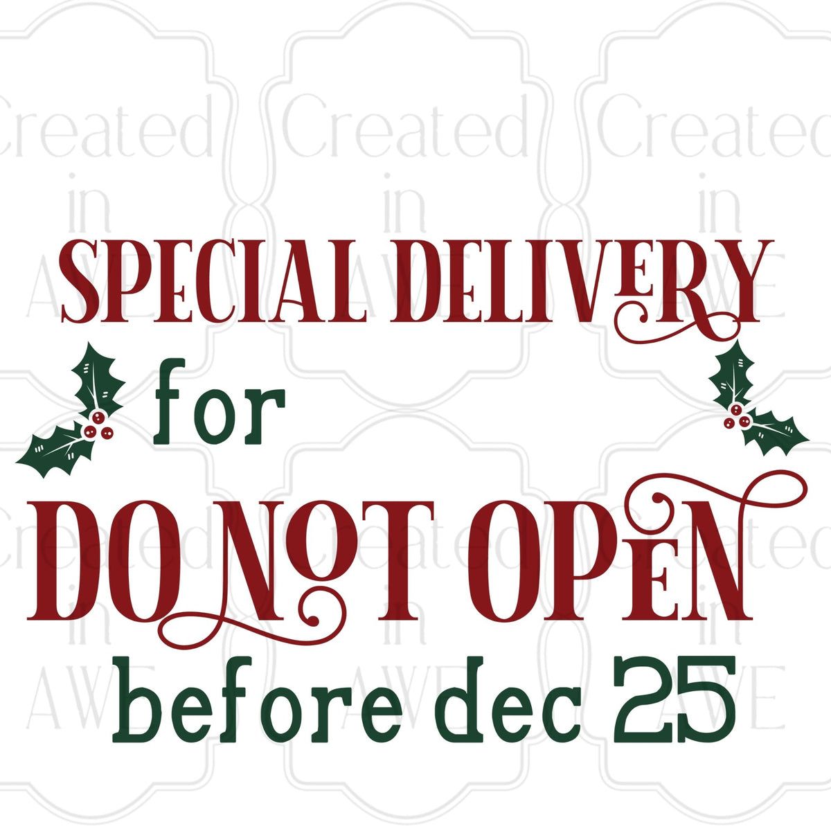 North Pole Special Delivery Label for large Santa Bags