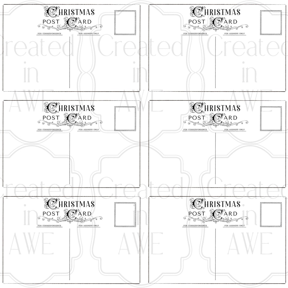 Vintage Christmas Postcards Kit