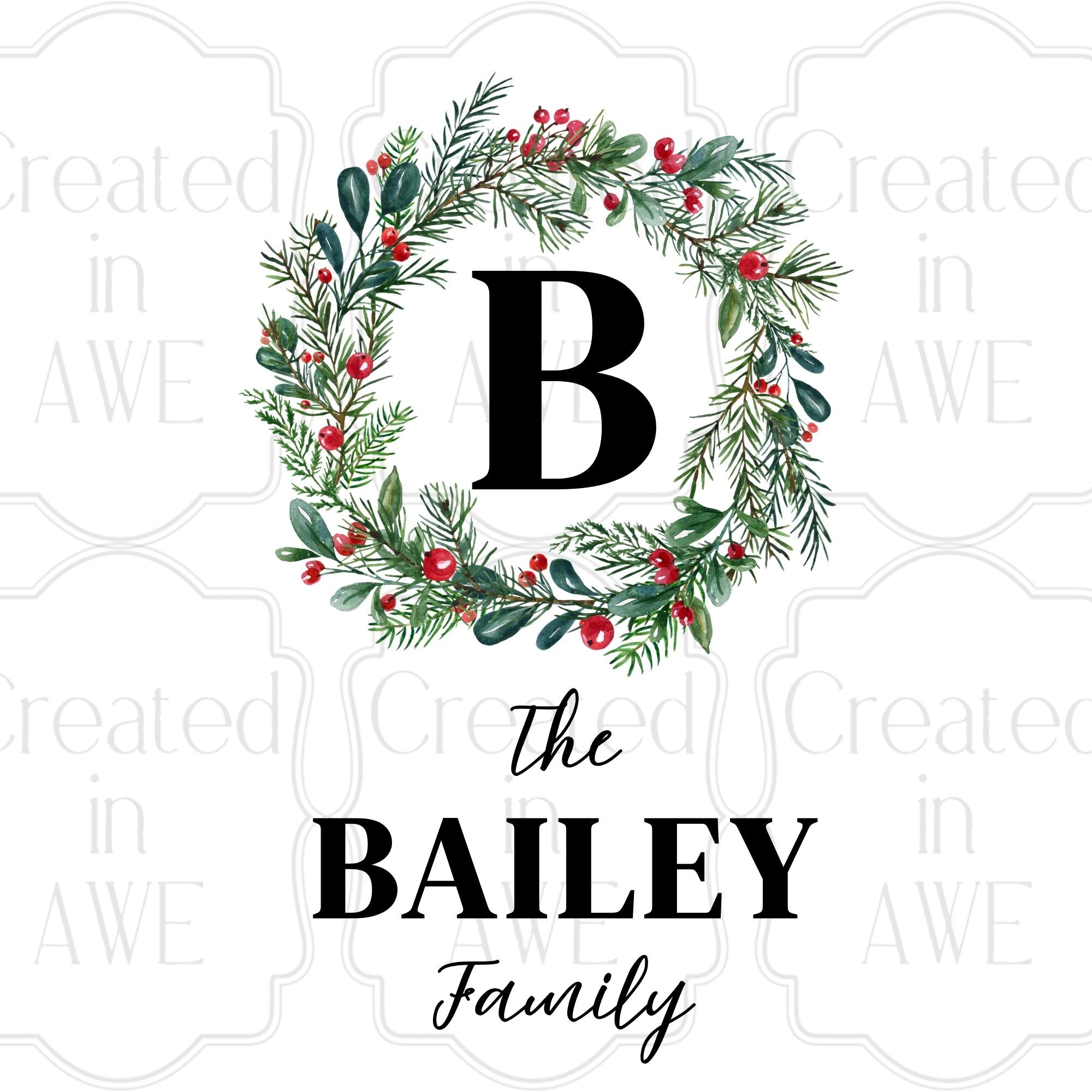 Cottage Core Custom Name Wreath
