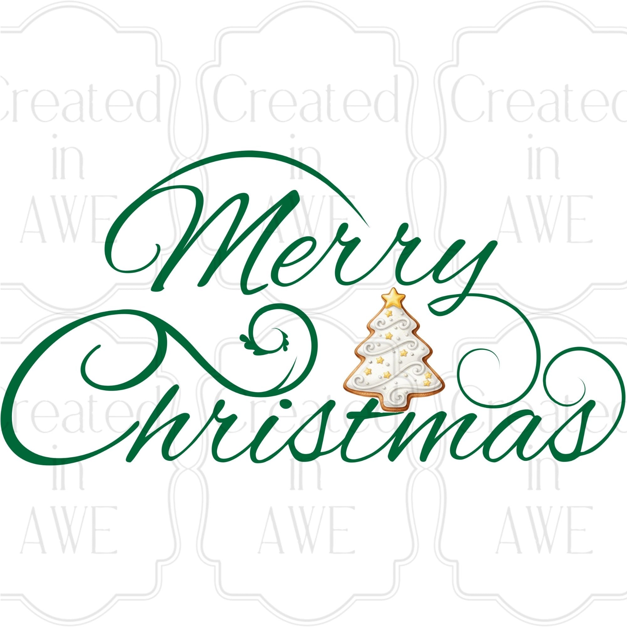 Cottage Core Merry Christmas Cookie