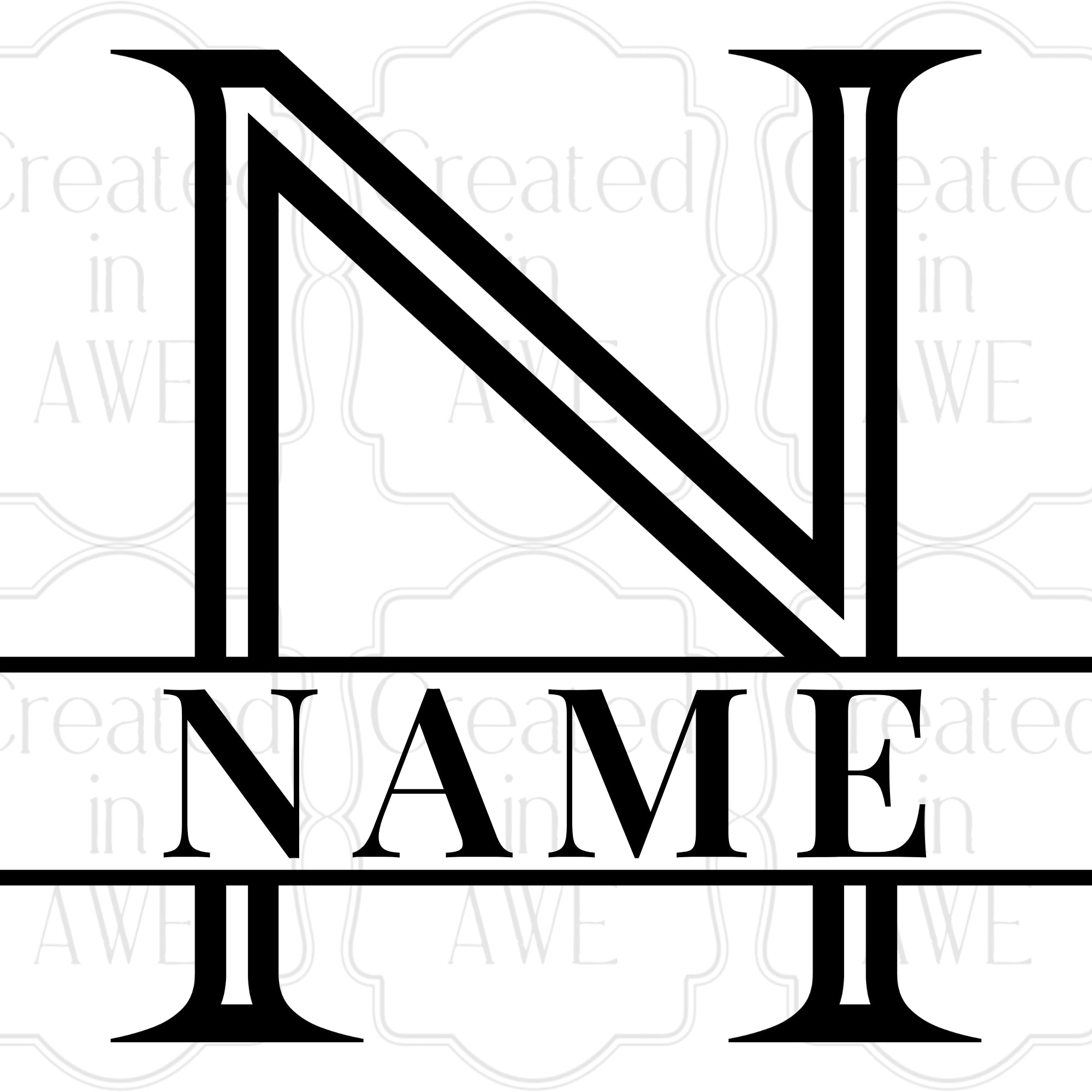 Split Bold Line Monogram