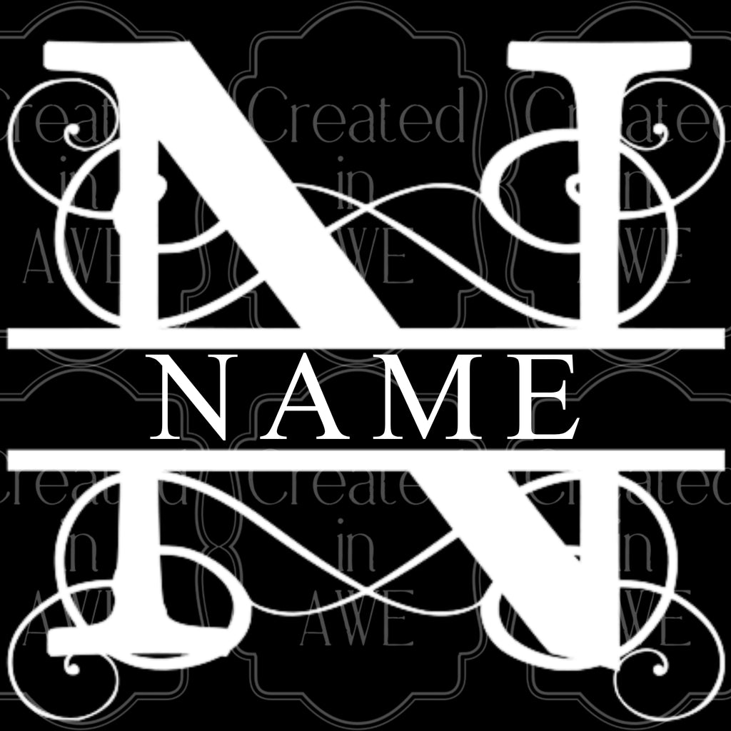 Split Ornate Line Monogram