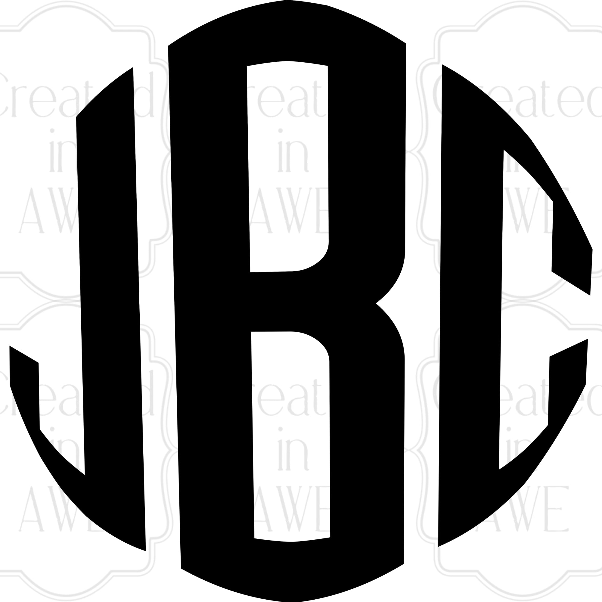 Round 3-Initials Monogram