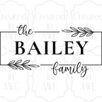 Rectangle Family Name Monogram