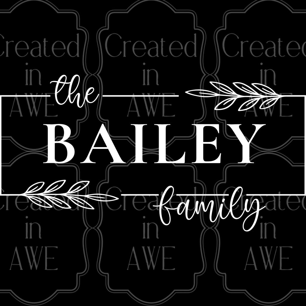 Rectangle Family Name Monogram