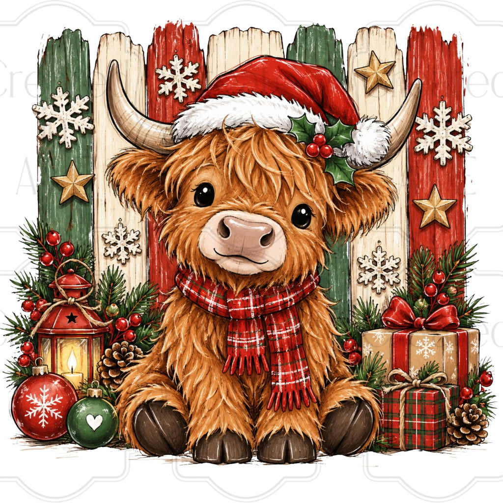 Christmas Highland Cow