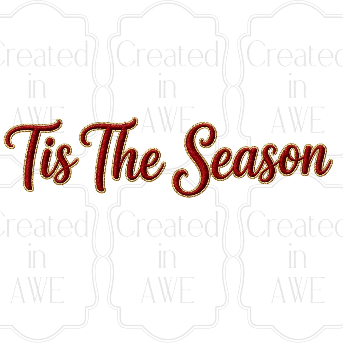 Red Embroidered “‘Tis The Season”