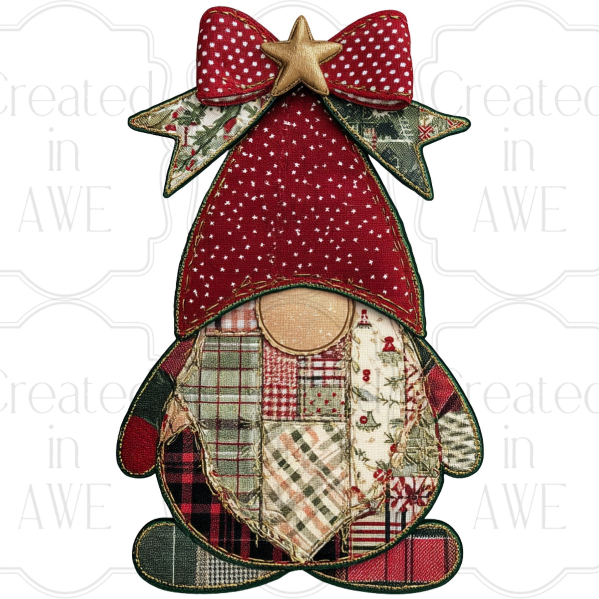 Patchwork Christmas Gnome