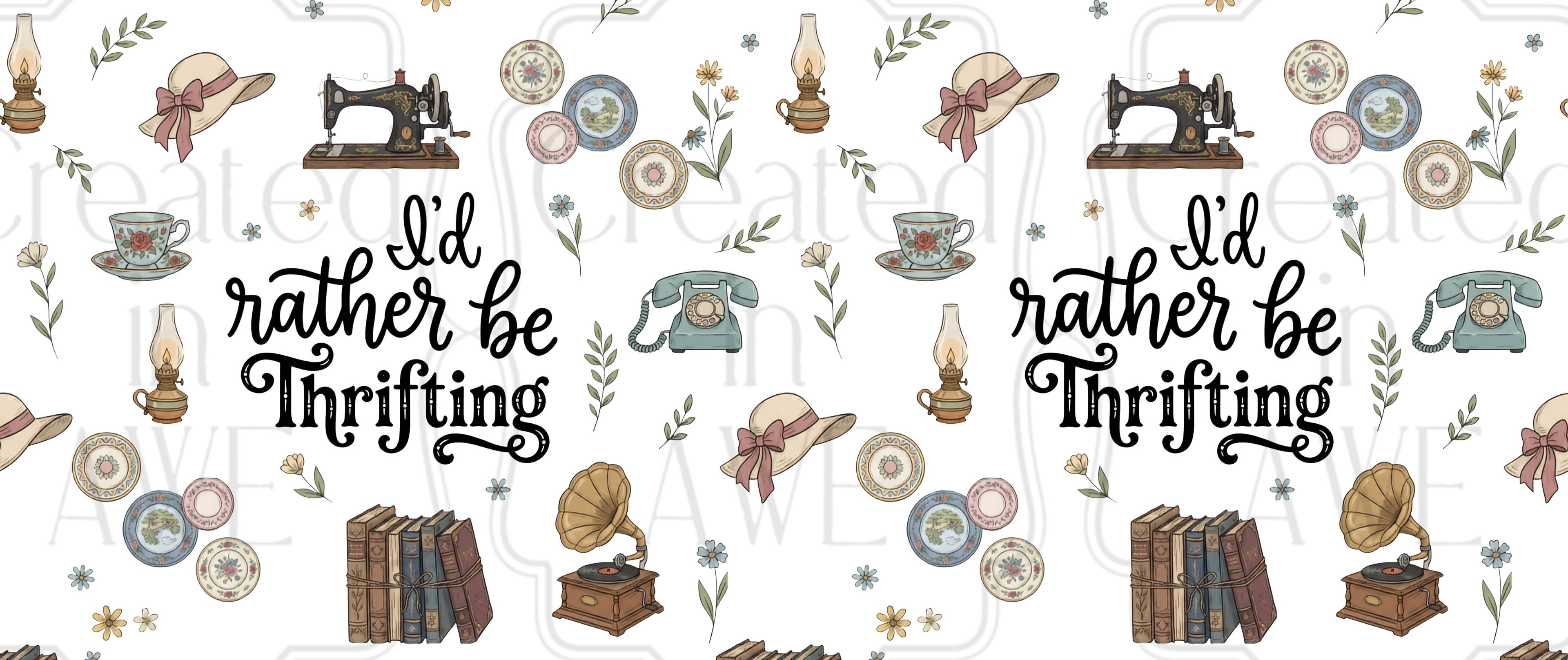 I’d rather be Thrifting UV Sticker wrap