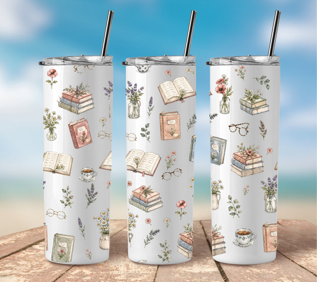 Books & Flowers UV Sticker wrap