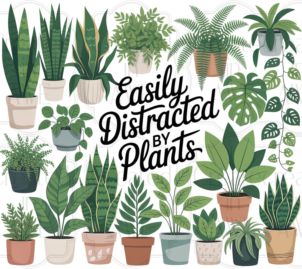Distracted by Plants UV Sticker wrap